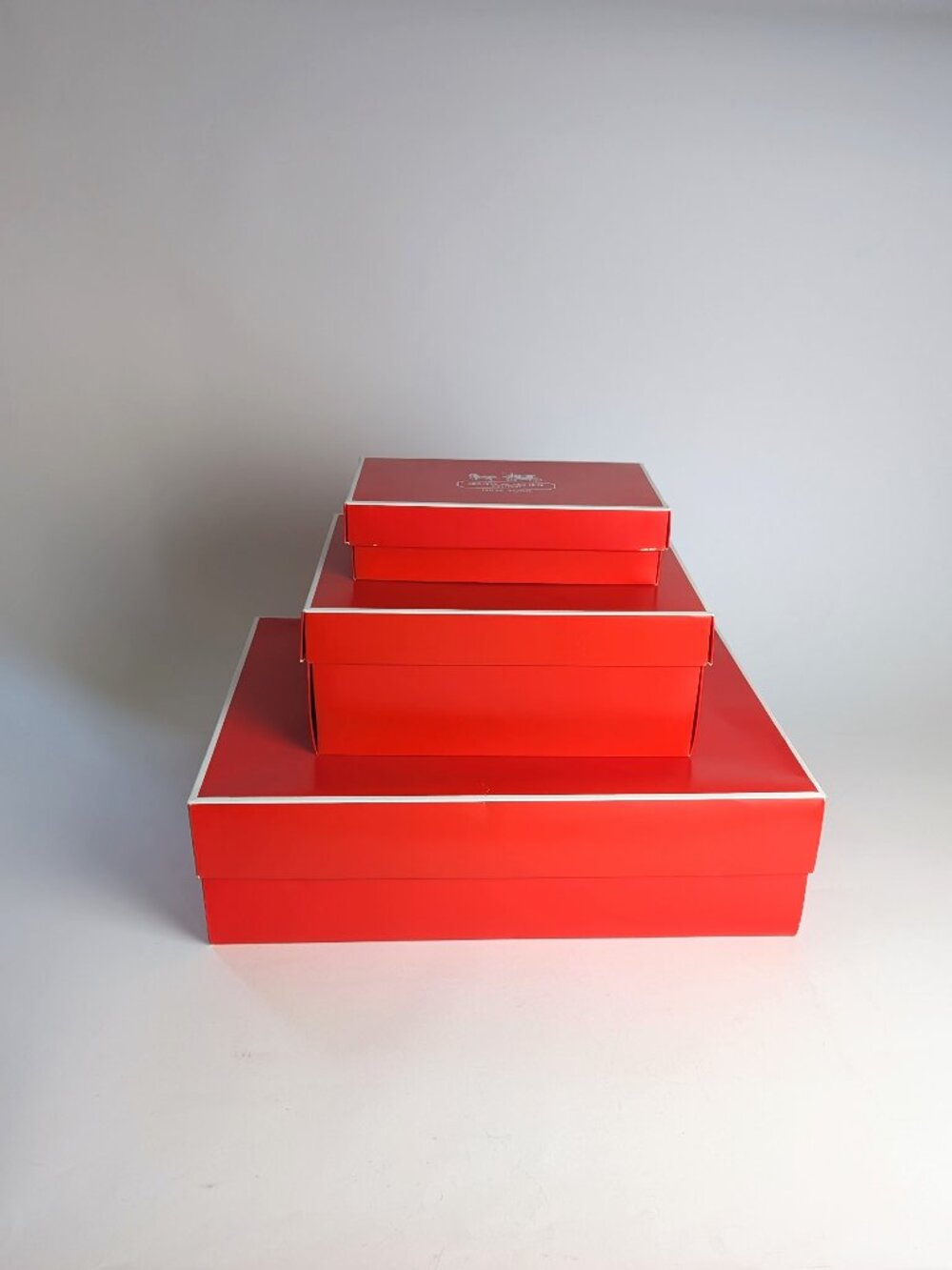 COACH Set of 3 Nesting Gift Boxes | Red & White Classic Logo Box Bundle